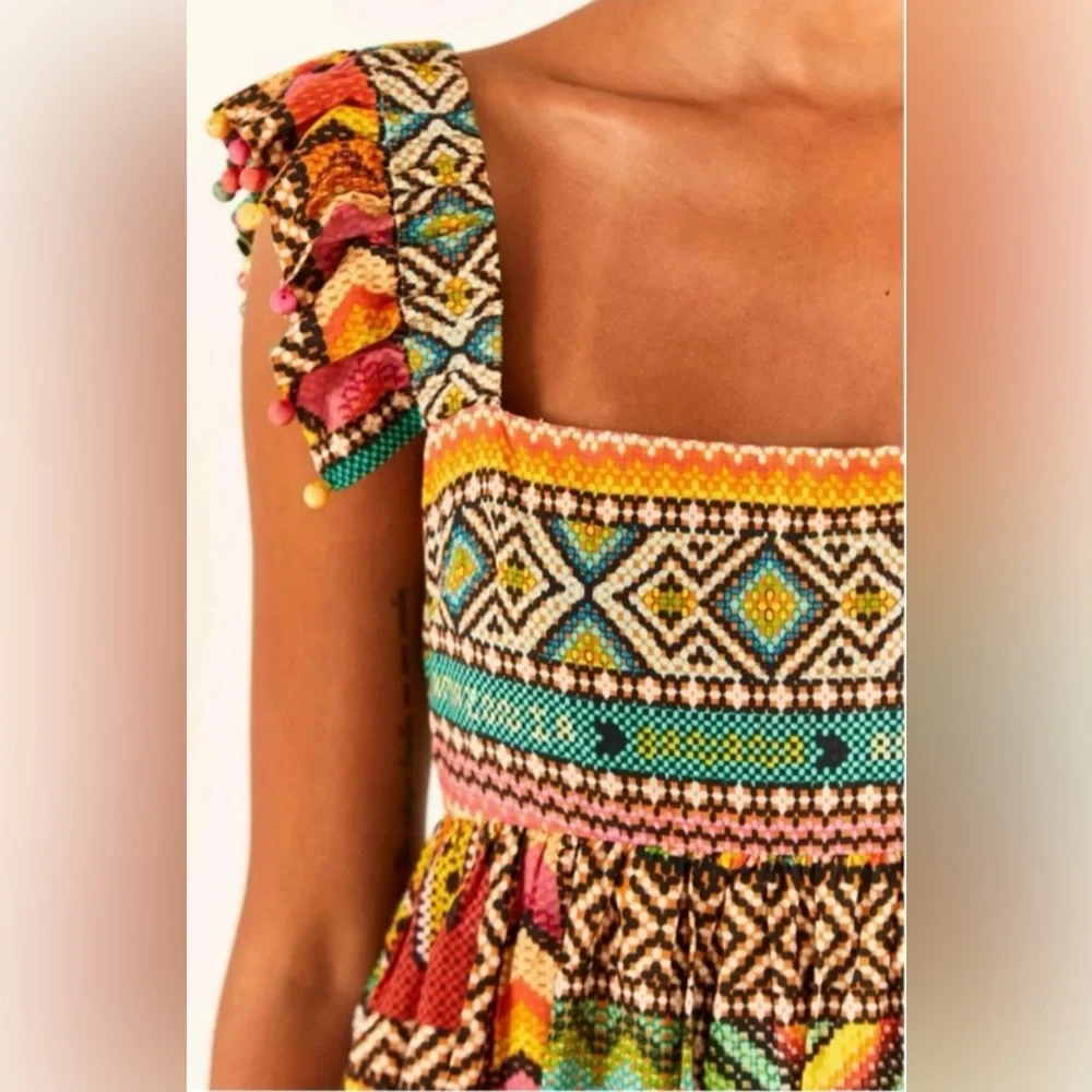 FARM Rio Colorful Geometric Midi Dress - Picture 11 of 11